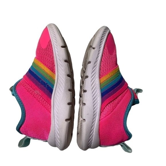 Skechers comfy Flex 2.0 Rainbow Delight Slip on Girls Sneakers size 7 Pink - Picture 7 of 9